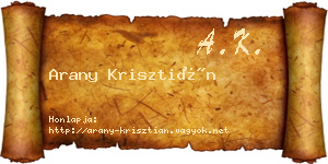Arany Krisztián névjegykártya