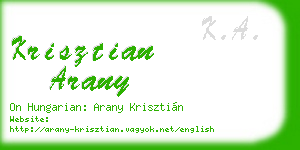 krisztian arany business card